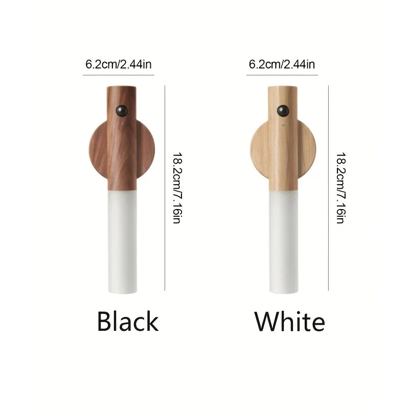 Motion Sensor Night Light, Magnetic Wall Lamp, USB Rechargeable LED Stick Light, Wireless Staircase Indoor Wooden Wall Closet Light for Hallway
