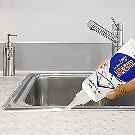 Tiles & Wall Gap Filler Waterproof Crack Grout Gap Filler Agent Water Resistant Silicone Sealant for DIY Home Sink Gaps/Grouts Repair Filler Tube Paste for Kitchen, Bathroom