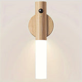 Motion Sensor Night Light, Magnetic Wall Lamp, USB Rechargeable LED Stick Light, Wireless Staircase Indoor Wooden Wall Closet Light for Hallway
