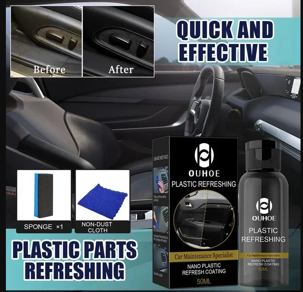 Car Plastic Restorer Plastic Revitalizing Coating Agent for Trucks Cars 50Ml