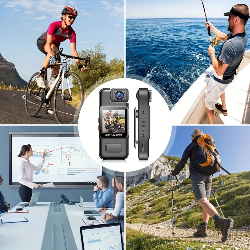 1080P HD Wearable Sports Camera, 1000mAh Rechargeable Battery, Night Vision, 180° Rotatable Lens,
