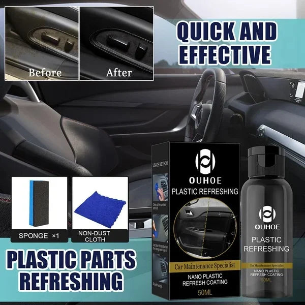 Car Plastic Restorer Plastic Revitalizing Coating Agent for Trucks Cars 50Ml